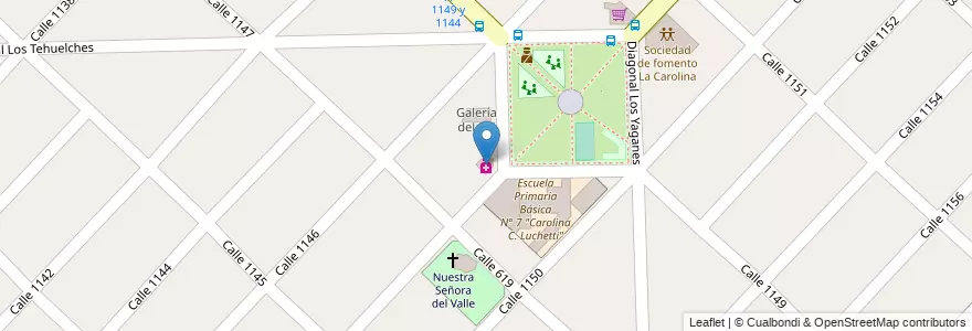 Mapa de ubicacion de Farmacia Plaza la Carolina en آرژانتین, استان بوئنوس آیرس, Partido De Florencio Varela, Ingeniero Juan Allan.
