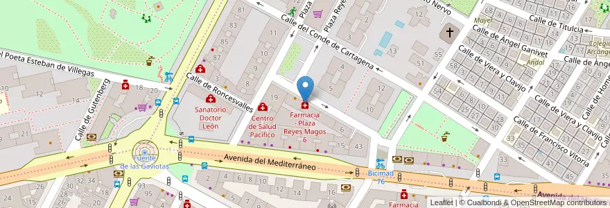 Mapa de ubicacion de Farmacia - Plaza Reyes Magos 6 en إسبانيا, منطقة مدريد, منطقة مدريد, Área Metropolitana De Madrid Y Corredor Del Henares, مدريد.