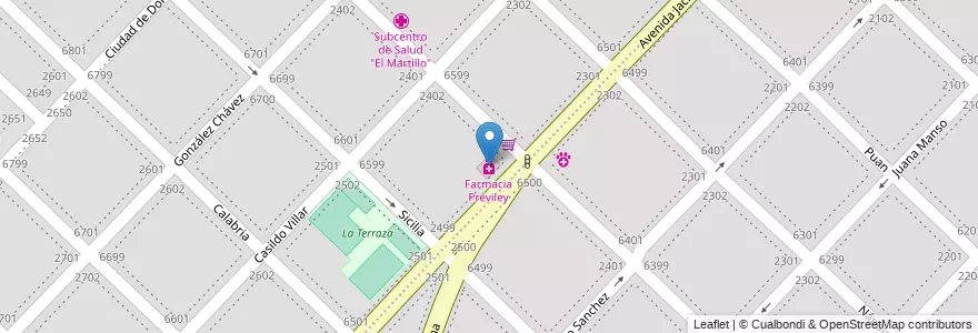 Mapa de ubicacion de Farmacia Previley en الأرجنتين, بوينس آيرس, Partido De General Pueyrredón, مار ديل بلاتا.