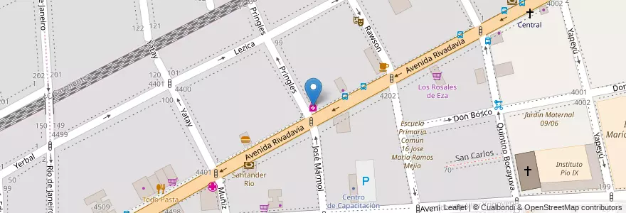 Mapa de ubicacion de Farmacia Pringles, Almagro en Argentinien, Ciudad Autónoma De Buenos Aires, Comuna 5, Buenos Aires.