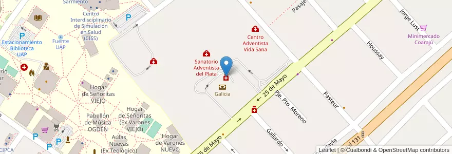 Mapa de ubicacion de Farmacia Püiggari en Arjantin, Entre Ríos, Departamento Diamante, Libertador San Martín, Distrito Palmar.