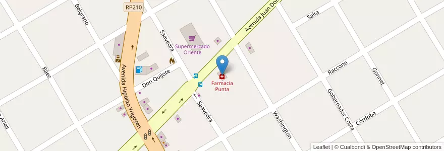 Mapa de ubicacion de Farmacia Punta en アルゼンチン, ブエノスアイレス州, Partido De San Vicente.