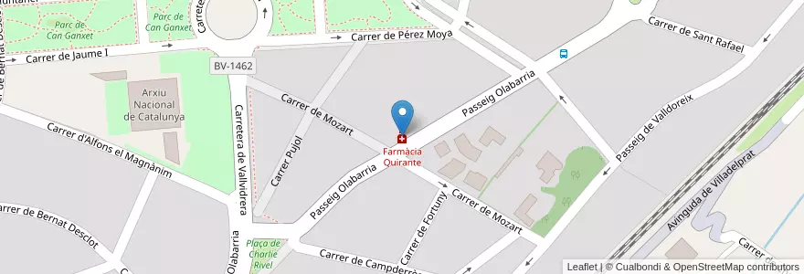 Mapa de ubicacion de Farmàcia Quirante en Испания, Каталония, Барселона, Vallès Occidental, Sant Cugat Del Vallès.