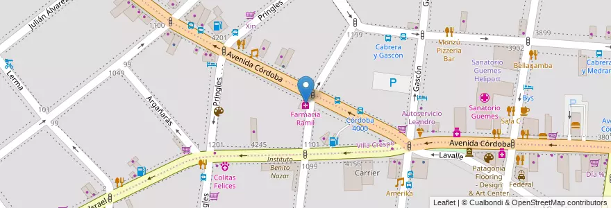 Mapa de ubicacion de Farmacia Ramil, Villa Crespo en 아르헨티나, Ciudad Autónoma De Buenos Aires, 부에노스아이레스, Comuna 15.