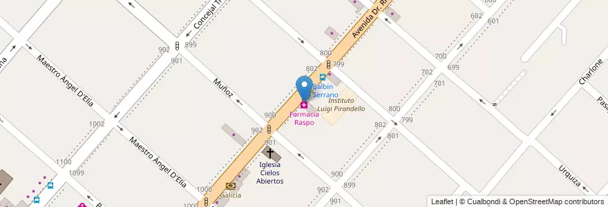 Mapa de ubicacion de Farmacia Raspo en Аргентина, Буэнос-Айрес, Partido De San Miguel, San Miguel.