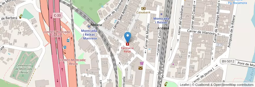 Mapa de ubicacion de Farmacia Relat en Espagne, Catalogne, Barcelone, Vallais-Occidental, Montcada I Reixac.