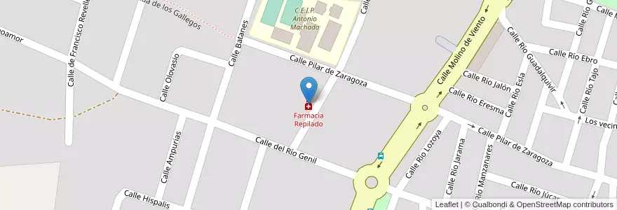 Mapa de ubicacion de Farmacia Repilado en Испания, Мадрид, Мадрид, Cuenca Alta Del Manzanares, Colmenar Viejo.