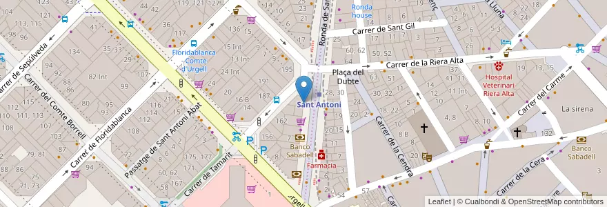 Mapa de ubicacion de Farmàcia Ricardo Torres en Espanha, Catalunha, Barcelona, Barcelonès, Barcelona.