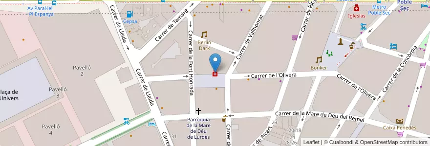 Mapa de ubicacion de Farmacia Roca en 西班牙, Catalunya, Barcelona, Barcelonès, Barcelona.