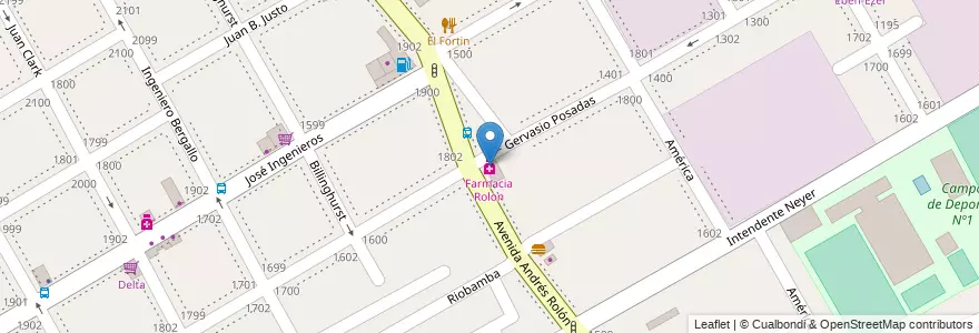 Mapa de ubicacion de Farmacia Rolon en Argentinië, Buenos Aires, Partido De San Isidro, Beccar.