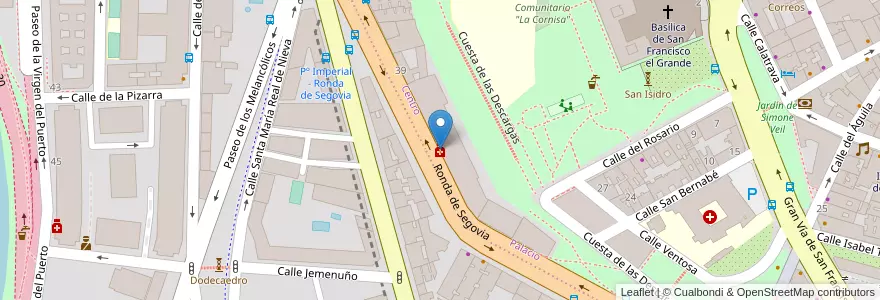 Mapa de ubicacion de Farmacia - Ronda Segovia 47 en Spanje, Comunidad De Madrid, Comunidad De Madrid, Área Metropolitana De Madrid Y Corredor Del Henares, Madrid.