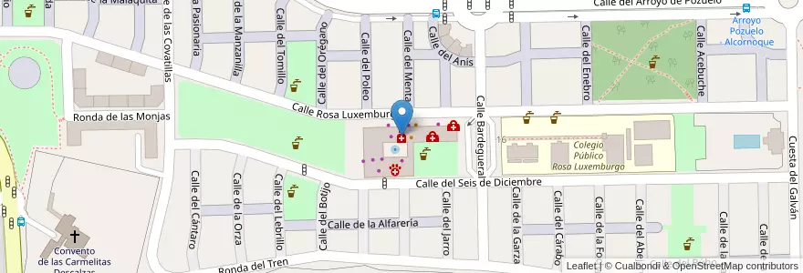 Mapa de ubicacion de Farmacia Rosa Luxemburgo en 西班牙, Comunidad De Madrid, Comunidad De Madrid, Área Metropolitana De Madrid Y Corredor Del Henares, Madrid.