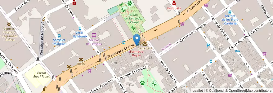 Mapa de ubicacion de Farmàcia Royan en Espagne, Catalogne, Barcelone, Barcelonais, Barcelone.