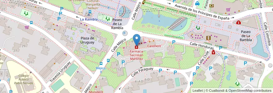 Mapa de ubicacion de Farmacia Sacristán Martínez en إسبانيا, منطقة مدريد, منطقة مدريد, Área Metropolitana De Madrid Y Corredor Del Henares, Coslada.