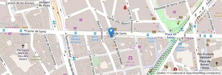 Mapa de ubicacion de Farmàcia Salamero en Espanha, Catalunha, Barcelona, Barcelonès, Barcelona.