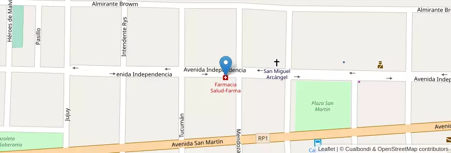 Mapa de ubicacion de Farmacia Salud-Farma en Arjantin, Formosa, Departamento Pirané, Municipio De Mayor Vicente Villafañe.