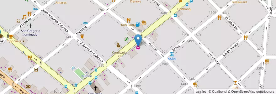 Mapa de ubicacion de Farmacia San Antonio, Palermo en Argentine, Ciudad Autónoma De Buenos Aires, Buenos Aires.