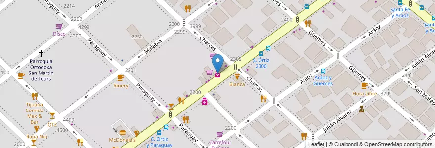 Mapa de ubicacion de Farmacia San Francisco, Palermo en آرژانتین, Ciudad Autónoma De Buenos Aires, Buenos Aires, Comuna 14.