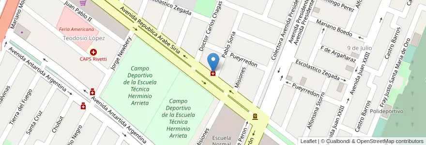 Mapa de ubicacion de Farmacia San Gabriel en Аргентина, Жужуй, Departamento Ledesma, Municipio De Libertador General San Martín, Libertador General San Martín.