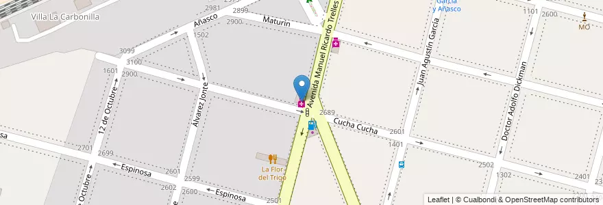 Mapa de ubicacion de Farmacia San Luis, La Paternal en アルゼンチン, Ciudad Autónoma De Buenos Aires, ブエノスアイレス.
