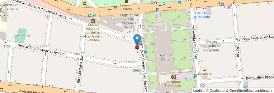 Mapa de ubicacion de Farmacia San Pantaleón II en Argentinië, San Juan, Chili, Capital.