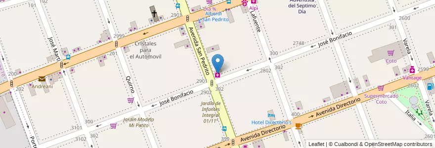 Mapa de ubicacion de Farmacia San Pedrito, Flores en 阿根廷, Ciudad Autónoma De Buenos Aires, Comuna 7, 布宜诺斯艾利斯.