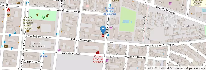 Mapa de ubicacion de Farmacia Sánchez Méntrida en 스페인, Comunidad De Madrid, Comunidad De Madrid, Las Vegas, Aranjuez.
