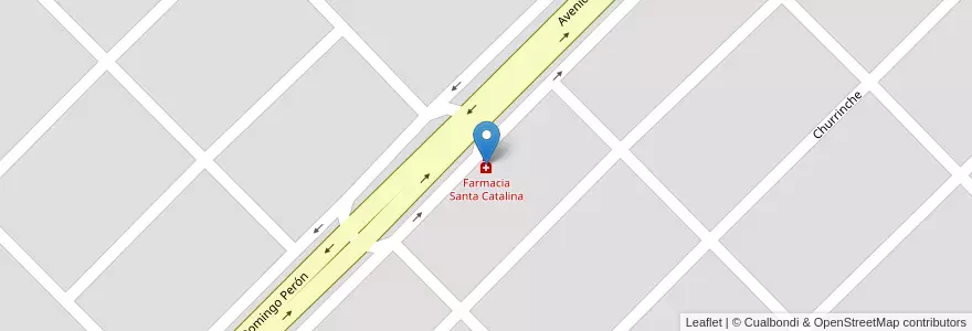 Mapa de ubicacion de Farmacia Santa Catalina en 아르헨티나, La Pampa, Departamento Toay, Municipio De Toay, Toay.