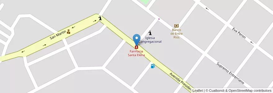 Mapa de ubicacion de Farmacia Santa Elena en Argentinien, Provinz Entre Ríos, Departamento La Paz, Distrito Feliciano, Santa Elena, Santa Elena.