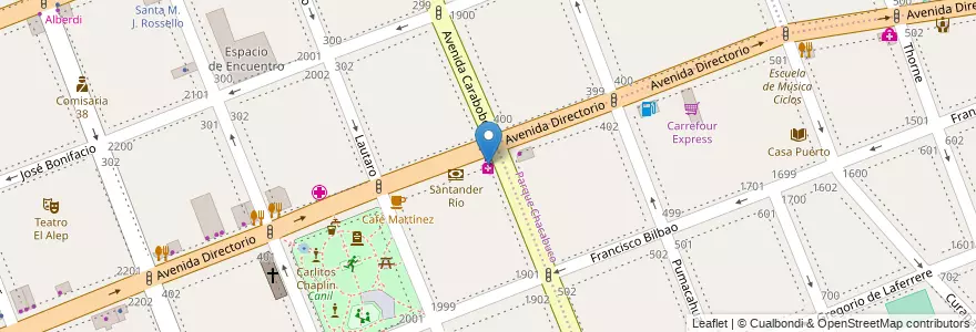 Mapa de ubicacion de Farmacia Santa Isobel, Flores en 阿根廷, Ciudad Autónoma De Buenos Aires, Comuna 7, 布宜诺斯艾利斯.