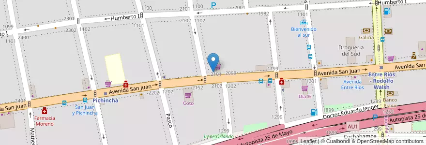 Mapa de ubicacion de Farmacia Santa Lucia, San Cristobal en アルゼンチン, Ciudad Autónoma De Buenos Aires, Comuna 3, ブエノスアイレス.