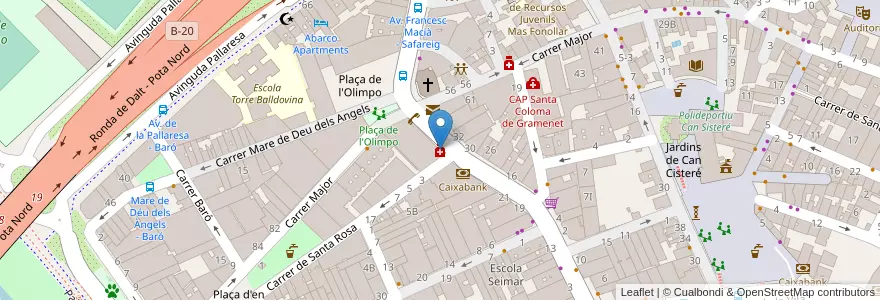 Mapa de ubicacion de Farmacia Santigosa en اسپانیا, Catalunya, Barcelona, Barcelonès, Santa Coloma De Gramenet.