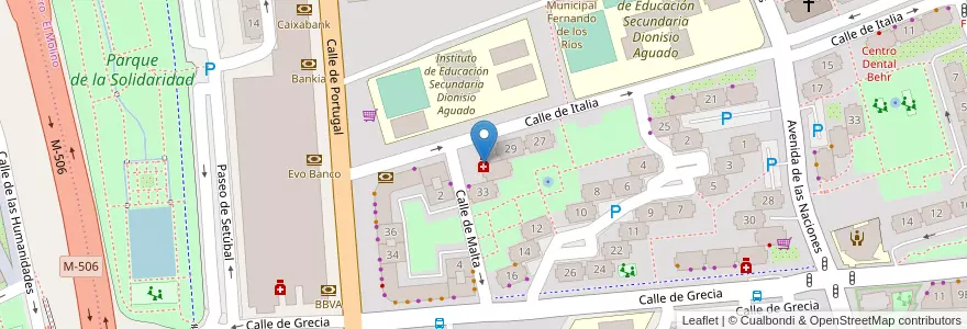 Mapa de ubicacion de Farmacia Sanz Barberó en Spagna, Comunidad De Madrid, Comunidad De Madrid, Área Metropolitana De Madrid Y Corredor Del Henares, Fuenlabrada.