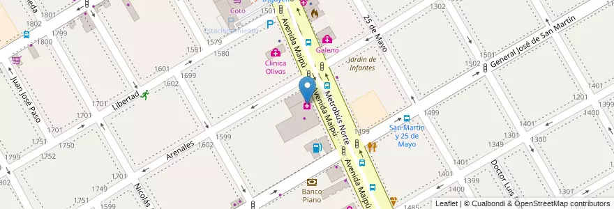 Mapa de ubicacion de Farmacia Schwartz en Arjantin, Buenos Aires, Partido De Vicente López, Vicente López.