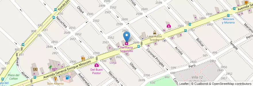 Mapa de ubicacion de Farmacia Segurado en Arjantin, Buenos Aires, Partido De La Matanza, Lomas Del Mirador.