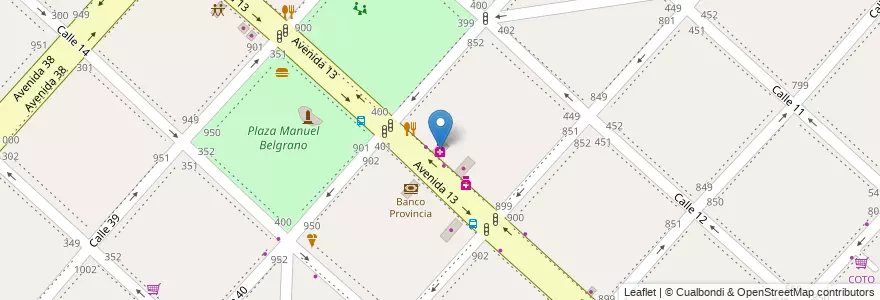 Mapa de ubicacion de Farmacia Sella, Casco Urbano en アルゼンチン, ブエノスアイレス州, Partido De La Plata, La Plata.