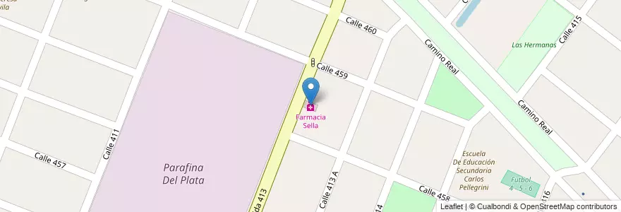 Mapa de ubicacion de Farmacia Sella en Argentinië, Buenos Aires, Partido De Berazategui, Juan María Gutiérrez.