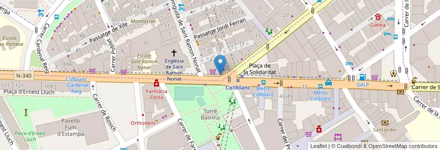 Mapa de ubicacion de Farmàcia Simón en Sepanyol, Catalunya, Barcelona, Barcelonès, Barcelona, L'Hospitalet De Llobregat.