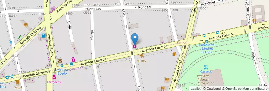 Mapa de ubicacion de Farmacia Sindical, Boedo en アルゼンチン, Ciudad Autónoma De Buenos Aires, Comuna 5, Comuna 4, ブエノスアイレス.