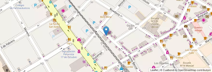 Mapa de ubicacion de Farmacia Sindical en Argentinië, Buenos Aires, Partido De San Isidro, San Isidro.