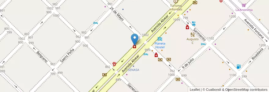 Mapa de ubicacion de Farmacia Social en الأرجنتين, تشيلي, شوبوت, Departamento Futaleufú, Esquel.