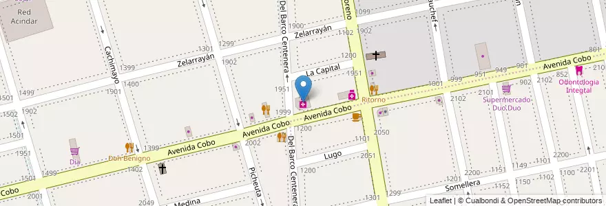 Mapa de ubicacion de Farmacia Social Cobo, Parque Chacabuco en Argentina, Autonomous City Of Buenos Aires, Comuna 7, Autonomous City Of Buenos Aires.