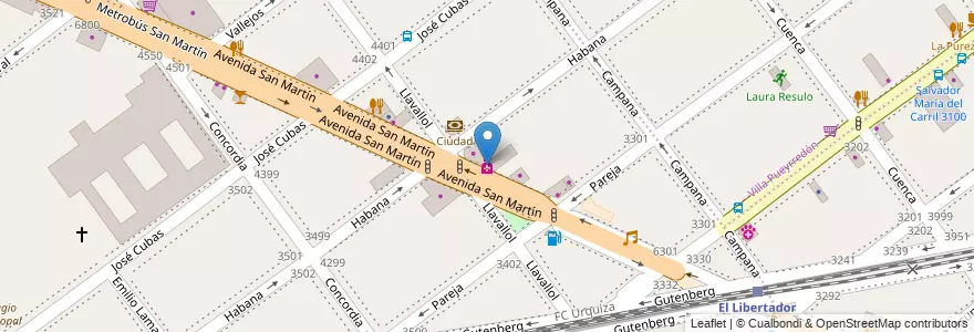Mapa de ubicacion de Farmacia Social Devoto, Villa Devoto en アルゼンチン, Ciudad Autónoma De Buenos Aires, ブエノスアイレス, Comuna 11.