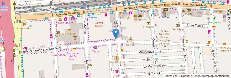 Mapa de ubicacion de Farmacia Social, Liniers en آرژانتین, Ciudad Autónoma De Buenos Aires, Comuna 9, Buenos Aires.
