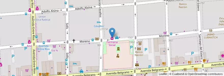 Mapa de ubicacion de Farmacia Social, Montserrat en Argentina, Ciudad Autónoma De Buenos Aires, Comuna 1, Buenos Aires.