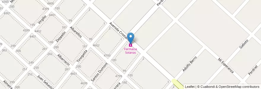Mapa de ubicacion de Farmacia Solanas en Arjantin, Buenos Aires, Partido De La Matanza, Isidro Casanova.
