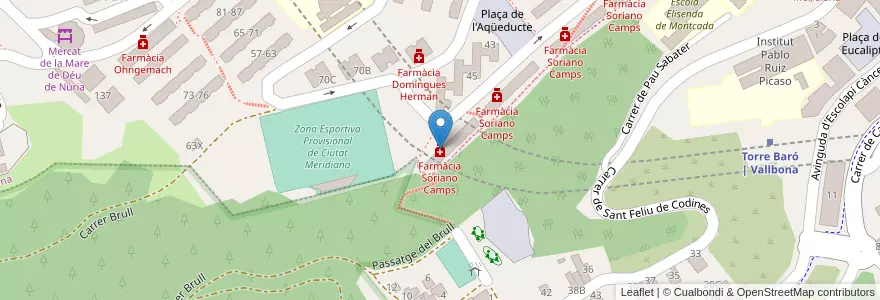 Mapa de ubicacion de Farmàcia Soriano Camps en España, Catalunya, Barcelona, Barcelonès, Montcada I Reixac, Barcelona.