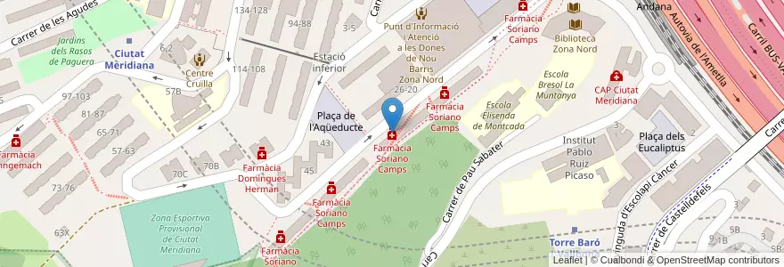 Mapa de ubicacion de Farmàcia Soriano Camps en España, Catalunya, Barcelona, Barcelonès, Montcada I Reixac, Barcelona.
