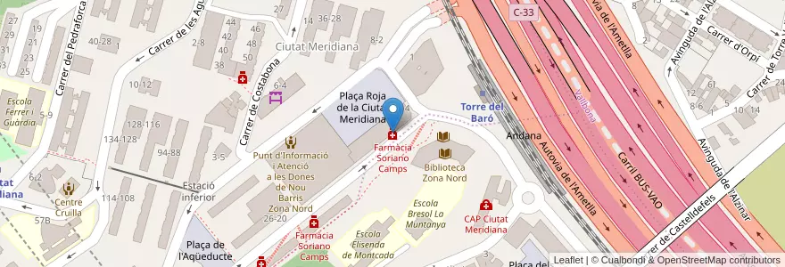 Mapa de ubicacion de Farmàcia Soriano Camps en اسپانیا, Catalunya, Barcelona, Vallès Occidental, Barcelonès, Montcada I Reixac, Barcelona.