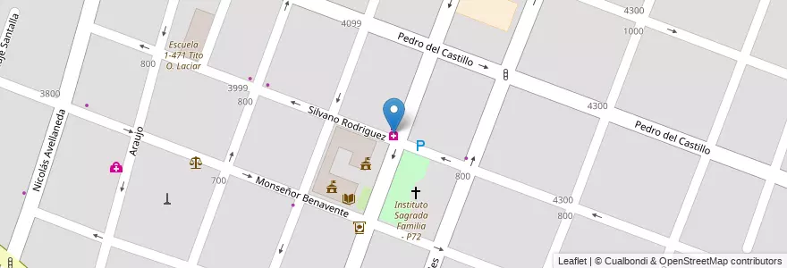 Mapa de ubicacion de Farmacia Stocco II en Arjantin, Şili, Mendoza, Departamento Guaymallén, Distrito Villa Nueva.
